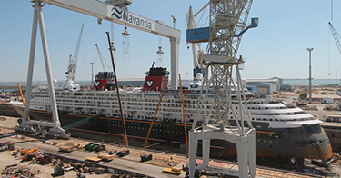 Disney Cruise Line ship at dock in Cadiz
